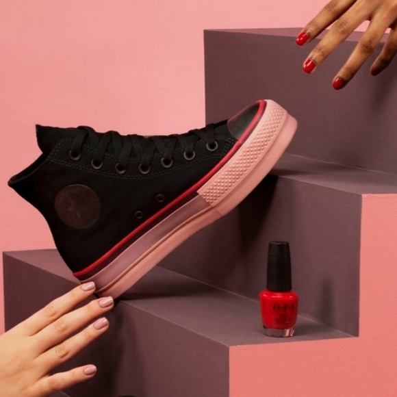 Converse Shoes - Converse x OPI CTAS Lift Hi Black/Black Cherry